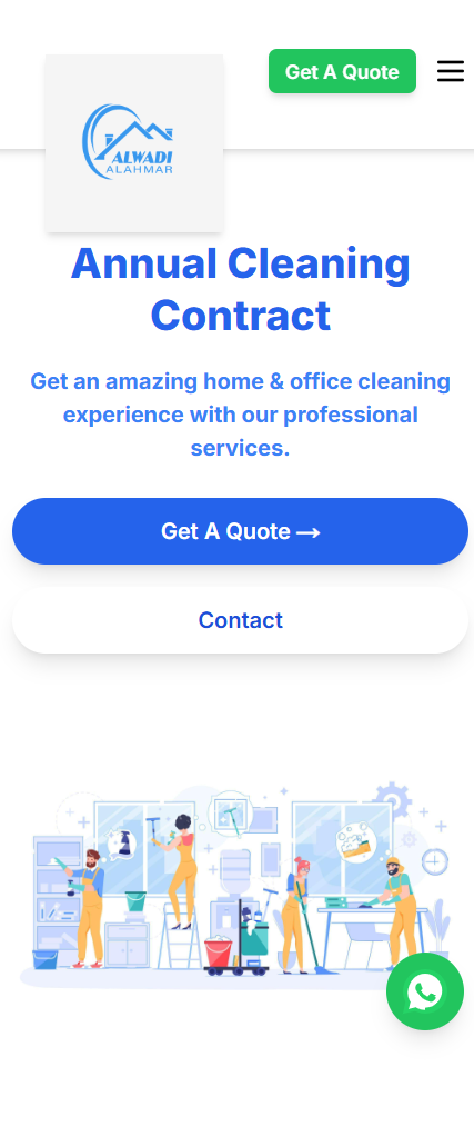 ALWADI ALAHMAR Cleaning Services Website